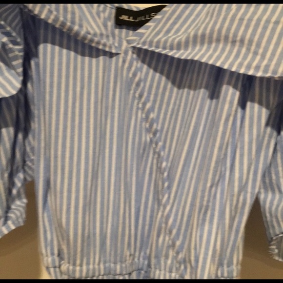Jill Stuart Blue Stripe Flounce Dress - Picture 4 of 4